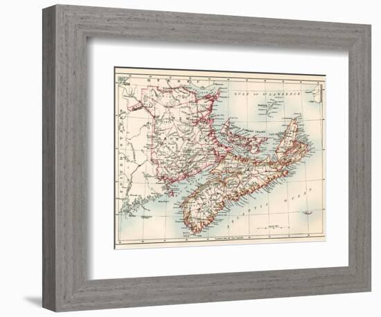 Map of Nova Scotia, Prince Edward Island, and New Brunswick, 1870s-null-Framed Giclee Print