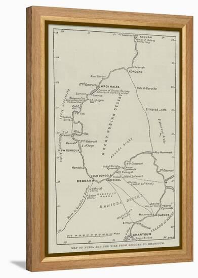 Map of Nubia and the Nile from Assouan to Khartoum-null-Framed Premier Image Canvas