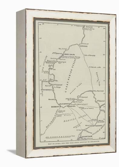 Map of Nubia and the Nile from Assouan to Khartoum-null-Framed Premier Image Canvas