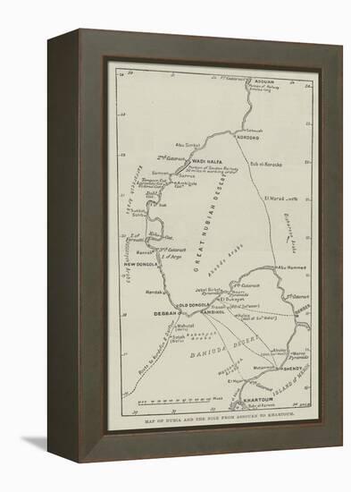 Map of Nubia and the Nile from Assouan to Khartoum-null-Framed Premier Image Canvas