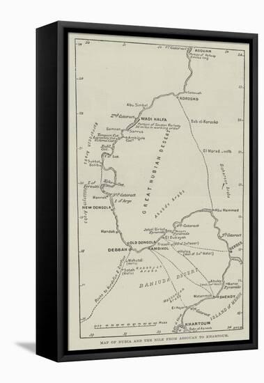 Map of Nubia and the Nile from Assouan to Khartoum-null-Framed Premier Image Canvas