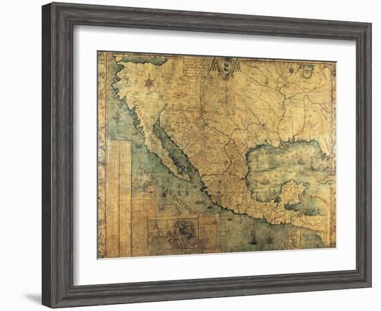 Map of Nueva Espana-Jose Antonio Alzate-Framed Premium Giclee Print