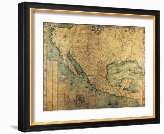 Map of Nueva Espana-Jose Antonio Alzate-Framed Premium Giclee Print