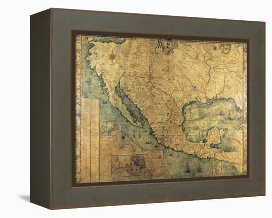 Map of Nueva Espana-Jose Antonio Alzate-Framed Stretched Canvas