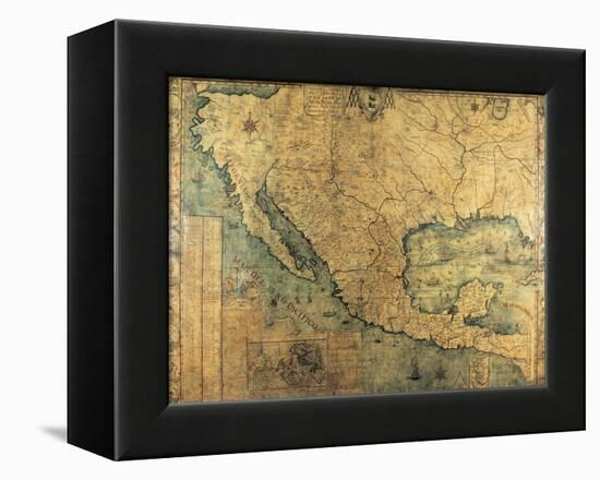 Map of Nueva Espana-Jose Antonio Alzate-Framed Stretched Canvas