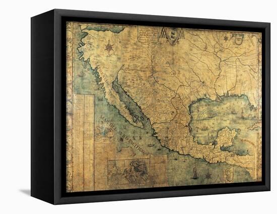 Map of Nueva Espana-Jose Antonio Alzate-Framed Stretched Canvas