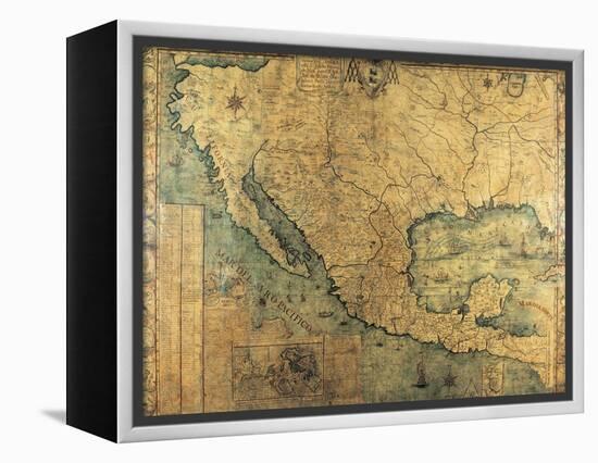 Map of Nueva Espana-Jose Antonio Alzate-Framed Stretched Canvas