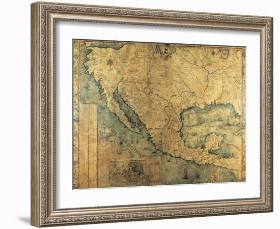 Map of Nueva Espana-Jose Antonio Alzate-Framed Art Print