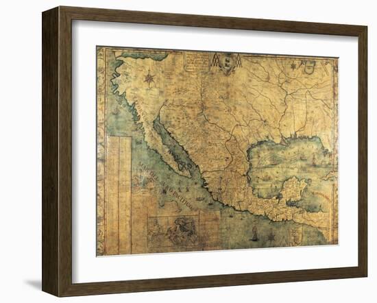 Map of Nueva Espana-Jose Antonio Alzate-Framed Art Print