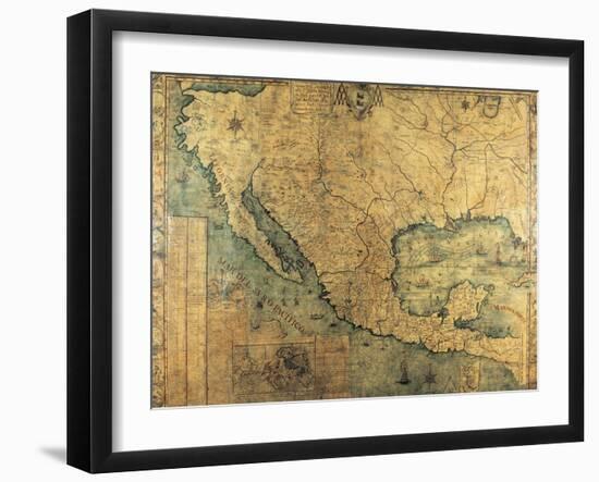 Map of Nueva Espana-Jose Antonio Alzate-Framed Art Print