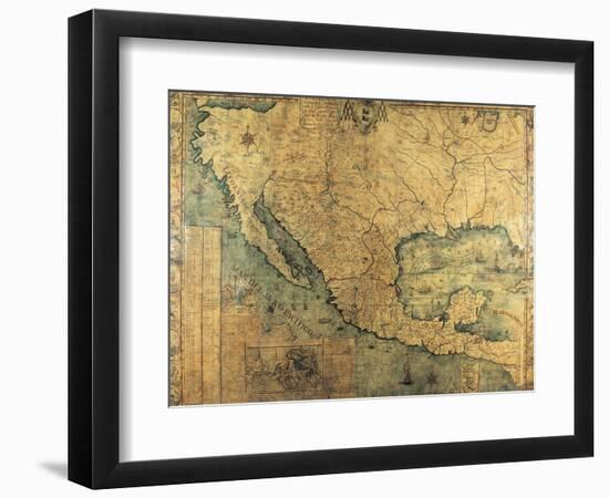 Map of Nueva Espana-Jose Antonio Alzate-Framed Premium Giclee Print