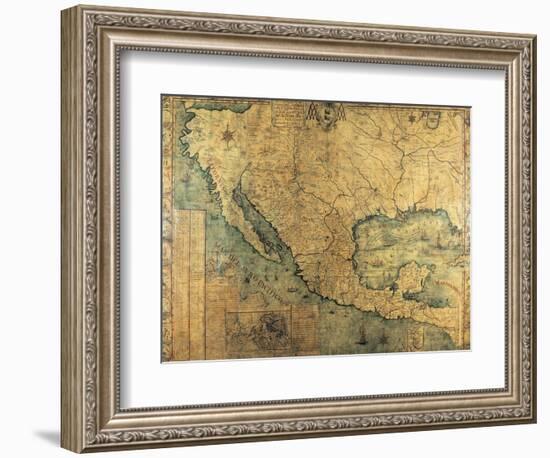 Map of Nueva Espana-Jose Antonio Alzate-Framed Art Print