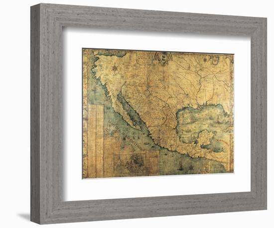 Map of Nueva Espana-Jose Antonio Alzate-Framed Art Print