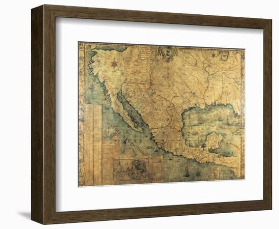 Map of Nueva Espana-Jose Antonio Alzate-Framed Art Print