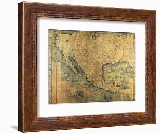 Map of Nueva Espana-Jose Antonio Alzate-Framed Art Print