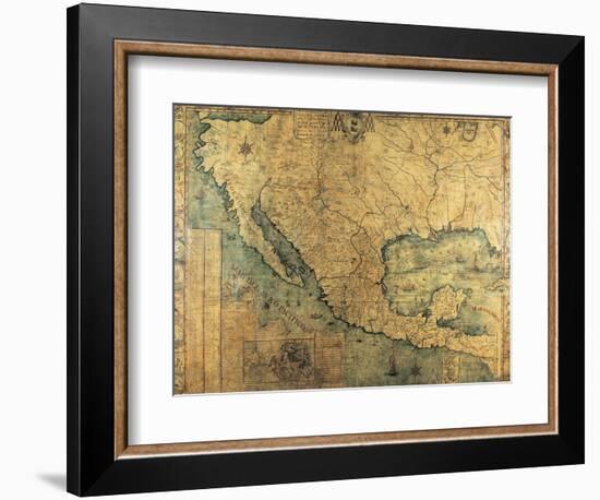 Map of Nueva Espana-Jose Antonio Alzate-Framed Art Print