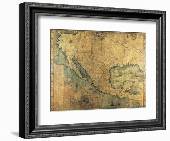 Map of Nueva Espana-Jose Antonio Alzate-Framed Art Print