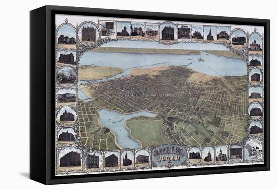 Map Of Oakland California1900-Vintage Lavoie-Framed Premier Image Canvas