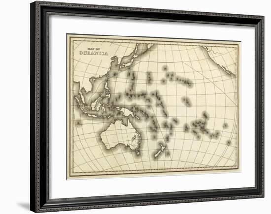 Map of Oceanica, c.1839-Samuel Augustus Mitchell-Framed Art Print