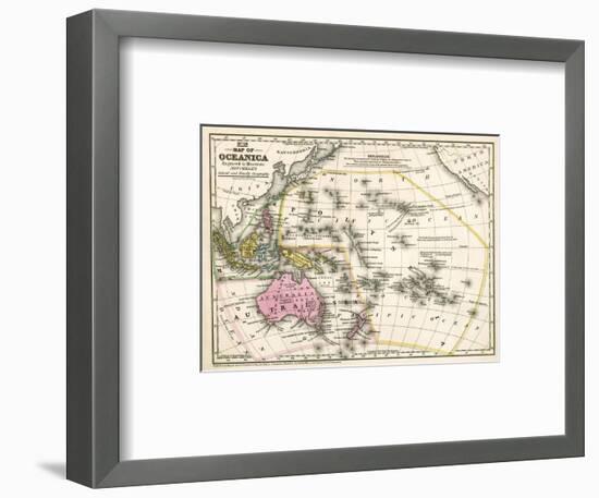 Map of Oceanica, c.1839-Samuel Augustus Mitchell-Framed Art Print