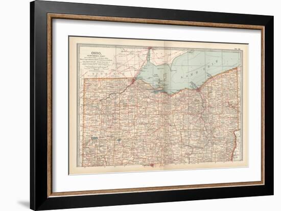 Map of Ohio, Northern Part. United States-Encyclopaedia Britannica-Framed Premium Giclee Print