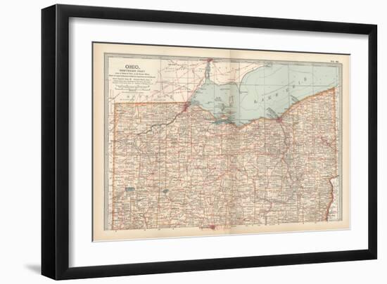 Map of Ohio, Northern Part. United States-Encyclopaedia Britannica-Framed Premium Giclee Print