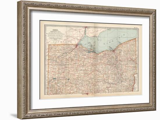 Map of Ohio, Northern Part. United States-Encyclopaedia Britannica-Framed Art Print