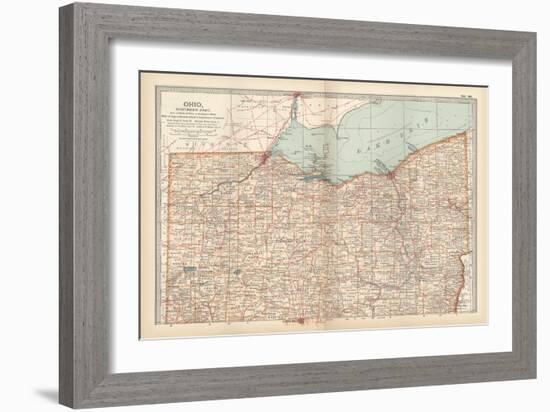 Map of Ohio, Northern Part. United States-Encyclopaedia Britannica-Framed Art Print