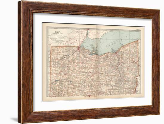 Map of Ohio, Northern Part. United States-Encyclopaedia Britannica-Framed Art Print