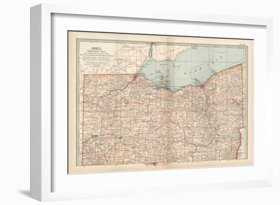 Map of Ohio, Northern Part. United States-Encyclopaedia Britannica-Framed Art Print