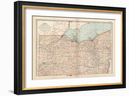 Map of Ohio, Northern Part. United States-Encyclopaedia Britannica-Framed Art Print