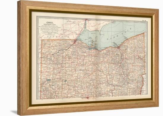 Map of Ohio, Northern Part. United States-Encyclopaedia Britannica-Framed Stretched Canvas