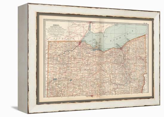 Map of Ohio, Northern Part. United States-Encyclopaedia Britannica-Framed Stretched Canvas