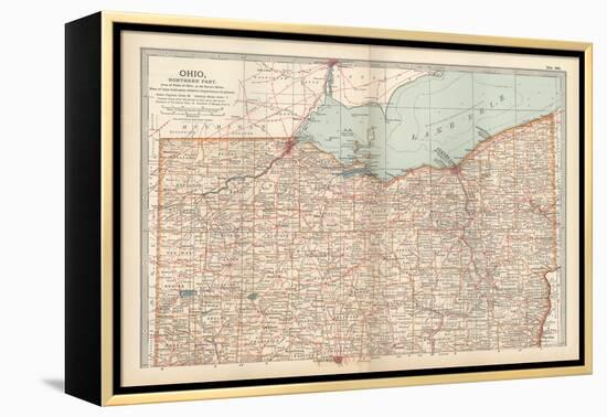 Map of Ohio, Northern Part. United States-Encyclopaedia Britannica-Framed Stretched Canvas