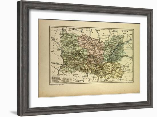 Map of Oise France-null-Framed Giclee Print