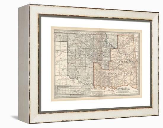 Map of Oklahoma and Indian Territory. United States-Encyclopaedia Britannica-Framed Premier Image Canvas