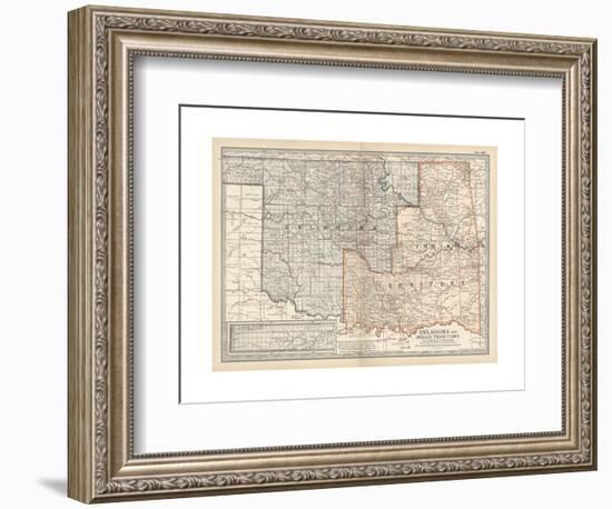 Map of Oklahoma and Indian Territory. United States-Encyclopaedia Britannica-Framed Premium Giclee Print