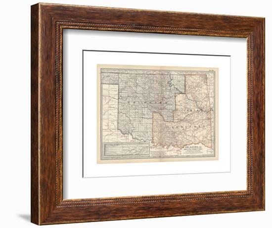 Map of Oklahoma and Indian Territory. United States-Encyclopaedia Britannica-Framed Premium Giclee Print