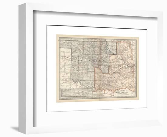 Map of Oklahoma and Indian Territory. United States-Encyclopaedia Britannica-Framed Premium Giclee Print