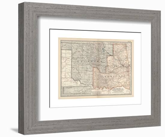 Map of Oklahoma and Indian Territory. United States-Encyclopaedia Britannica-Framed Giclee Print