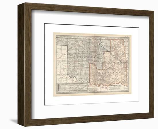 Map of Oklahoma and Indian Territory. United States-Encyclopaedia Britannica-Framed Giclee Print