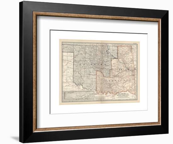 Map of Oklahoma and Indian Territory. United States-Encyclopaedia Britannica-Framed Giclee Print