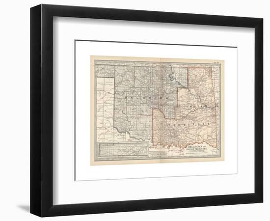 Map of Oklahoma and Indian Territory. United States-Encyclopaedia Britannica-Framed Giclee Print