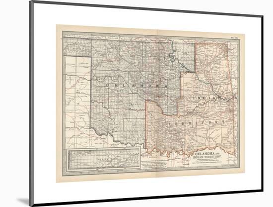 Map of Oklahoma and Indian Territory. United States-Encyclopaedia Britannica-Mounted Giclee Print