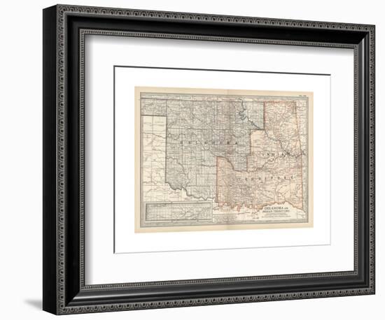 Map of Oklahoma and Indian Territory. United States-Encyclopaedia Britannica-Framed Giclee Print