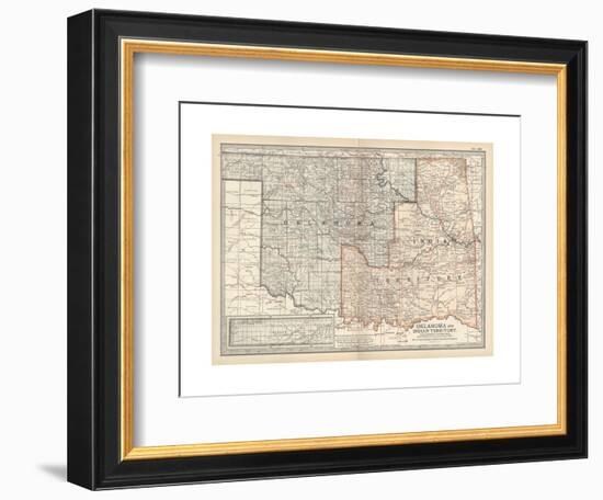 Map of Oklahoma and Indian Territory. United States-Encyclopaedia Britannica-Framed Giclee Print