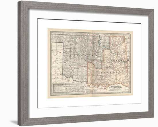 Map of Oklahoma and Indian Territory. United States-Encyclopaedia Britannica-Framed Giclee Print