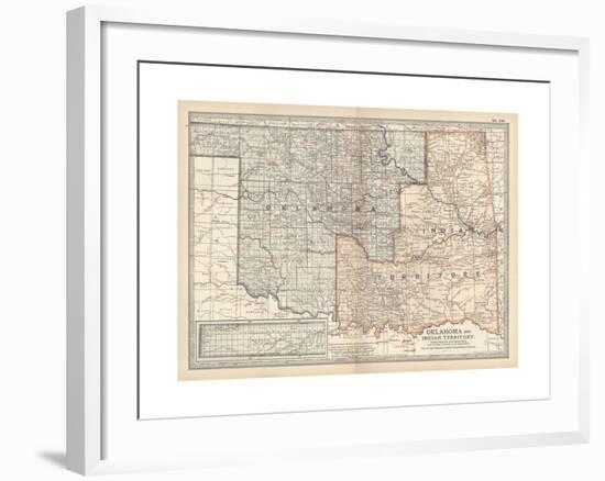 Map of Oklahoma and Indian Territory. United States-Encyclopaedia Britannica-Framed Giclee Print