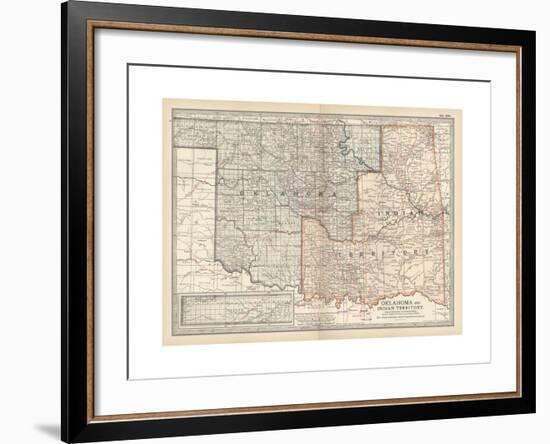 Map of Oklahoma and Indian Territory. United States-Encyclopaedia Britannica-Framed Giclee Print