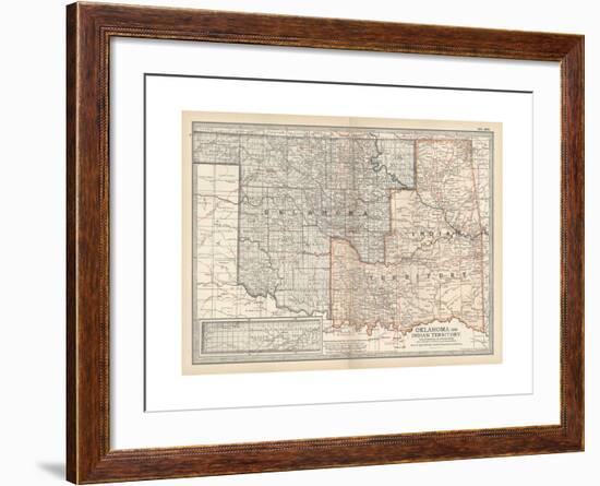 Map of Oklahoma and Indian Territory. United States-Encyclopaedia Britannica-Framed Giclee Print